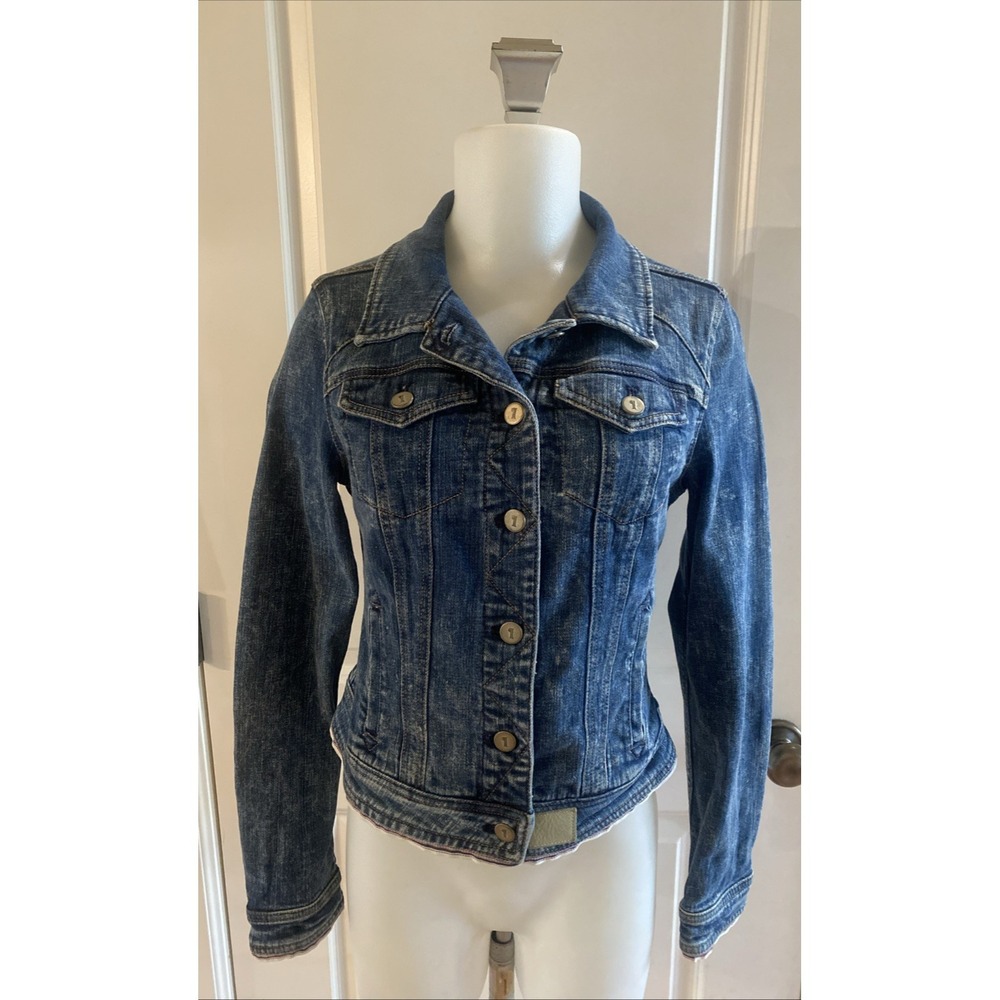 Anthropologie Pilcro The Letterpress Avie Denim Jacket Size Small Moto